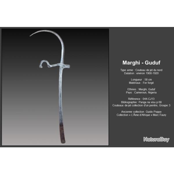 magnifique couteau de jet Marghi-Guduf afrique