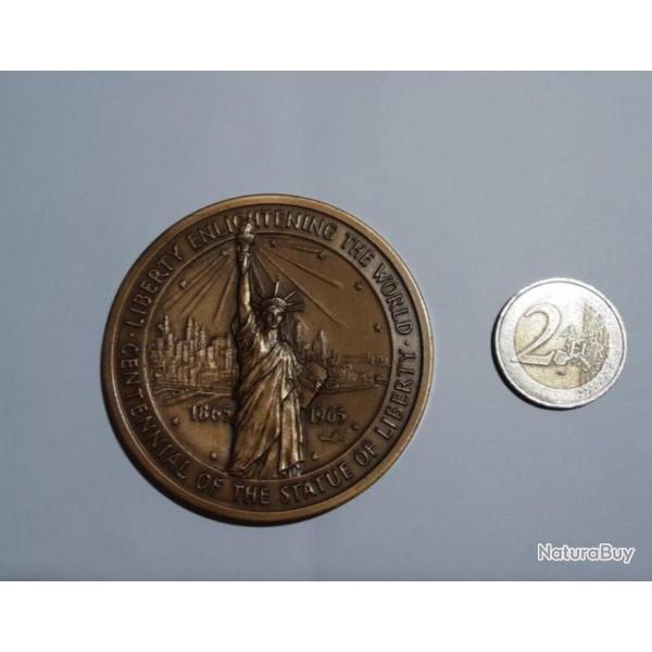 medaille bronze statue de la libert centenaire 1865 1965
