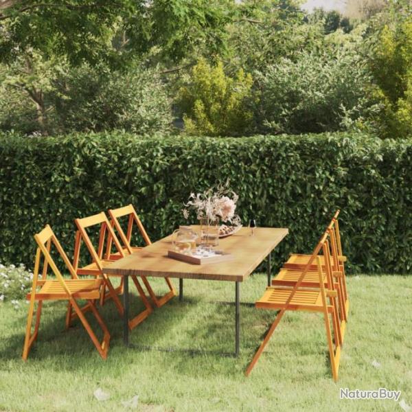 Chaises pliables de jardin 6 pcs Bois d'acacia massif