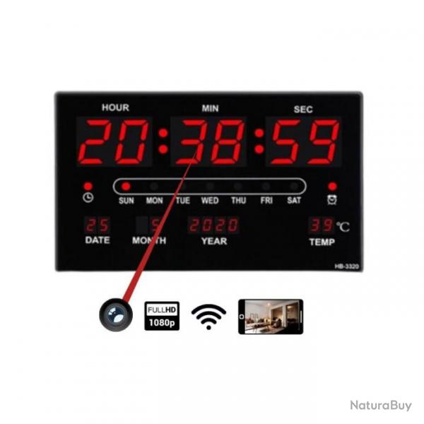 Calendrier perptuel horloge murale Camra Espion full HD wifi avec visualisation  distance