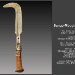 Magnifique arme faucille Sango-Mbugtu-Yakoma afrique