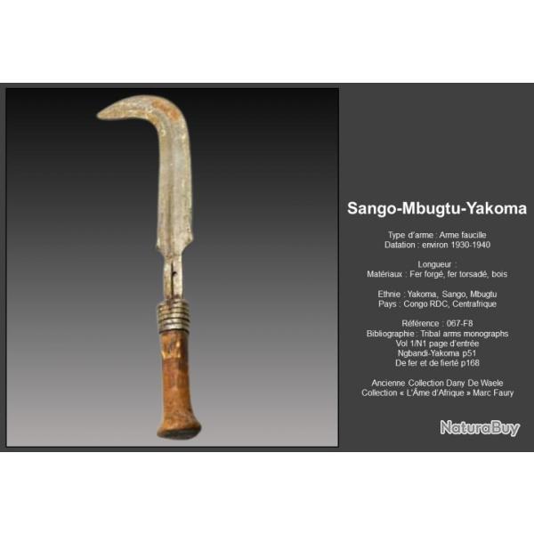 Magnifique arme faucille Sango-Mbugtu-Yakoma afrique