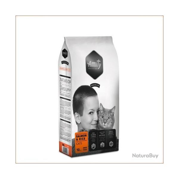 AMITY Premium Cat Saumon et Riz pour Chat Adulte sac de 1.5 KG