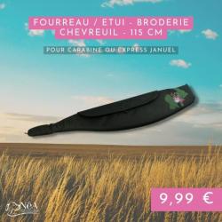 Fourreau / Etui pour carabine ou Express Januel - Broderie chevreuil - 115 cm