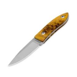 Couteau fixe Maserin "AM22" peuplier stabilisé jaune