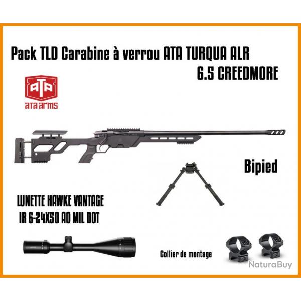 Pack TLD Carabine  verrou ATA TURQUA ALR - ATA 6.5 CREEDMORE + LUNETTE HAWKE VANTAGE IR 6-24X50 AO 