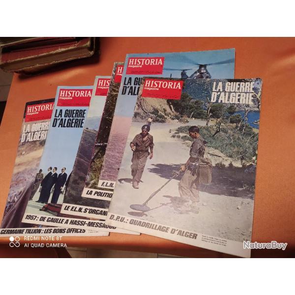 GUERRE D'ALGERIE, 6 REVUES HISTORIA MAGAZINE SUR LA GUERRE D'ALGERIE