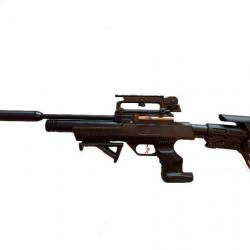 Pistolet PCP KRAL Puncher NP-01-AR15-TACTICAL + MODÉRATEUR SON Cal. 6,35 mm ,19,9 joules