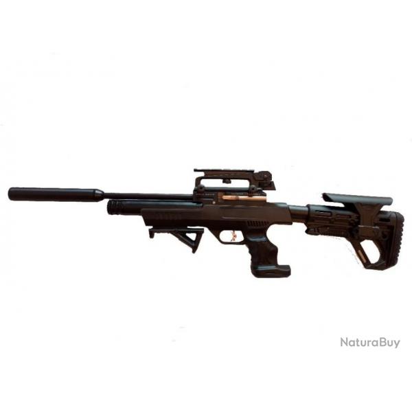 Pistolet PCP KRAL Puncher NP-01-AR15-TACTICAL + MODRATEUR SON Cal. 6,35 mm ,19,9 joules