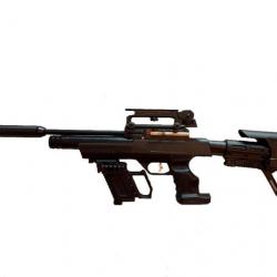 Pistolet PCP KRAL Puncher NP-01-AR15-CHAR + MODÉRATEUR SON Cal. 4,5 mm ,19,9 joules