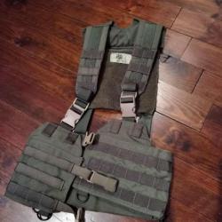 LBT-9019 UTILITY H HARNESS COMBAT SUSPENDERS MOLLE VERT MILITAIRE MADE IN USA
