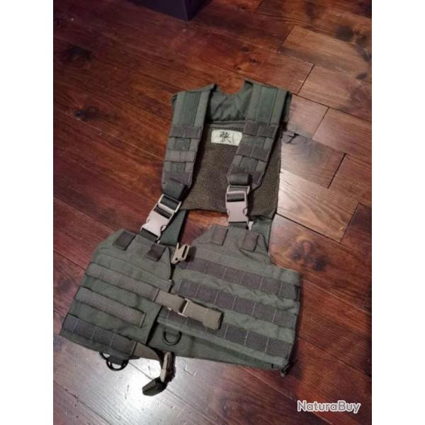 LBT-9019 UTILITY H HARNESS COMBAT SUSPENDERS MOLLE VERT MILITAIRE MADE IN USA