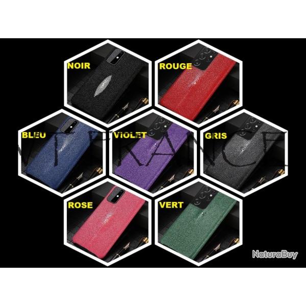 Coque pour Samsung Cuir Raie Galuchat, Couleur: Au Choix, Smartphone: Galaxy S23