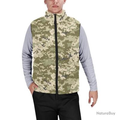 Gilet Matelassé Homme Sans Manches - Col Montant, Coupe Droite, Pour Sport Et Décontracté - 3