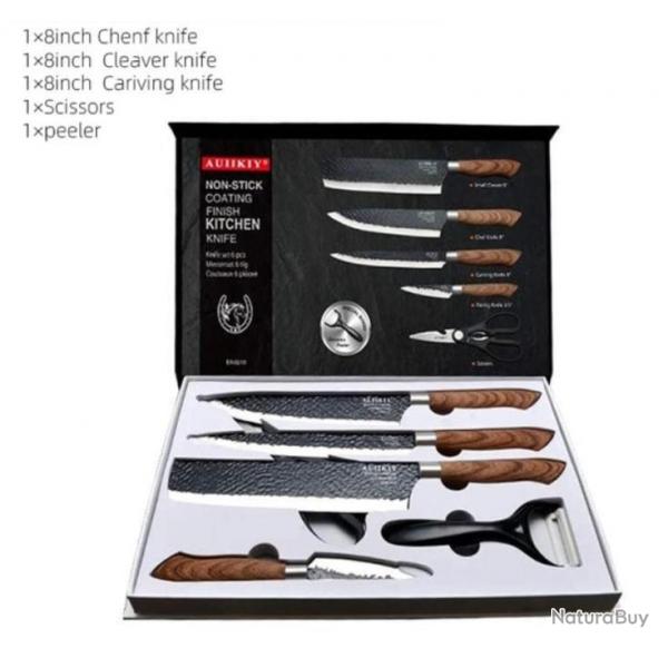 Coffret de 6 couteaux de cuisine en acier inoxydable.....PROMO 72H