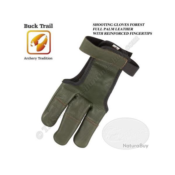 BUCK TRAIL Gant de tir traditionnel FOREST en cuir pleine fleur avec bouts des doigts renforcs XL