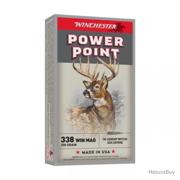 Balles Winchester Power Point - Cal. 338 WM - Par 20 - 200 gr / Par 1