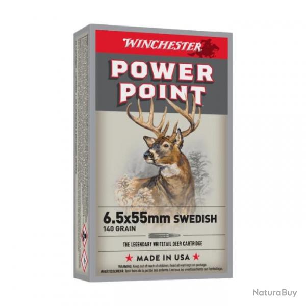 Balles Winchester Power Point - Cal. 6.5x55 Swd - 140 gr / Par 1
