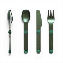 Set individuel de couvert Magware magnétiques Noir anthracite - Vert forêt