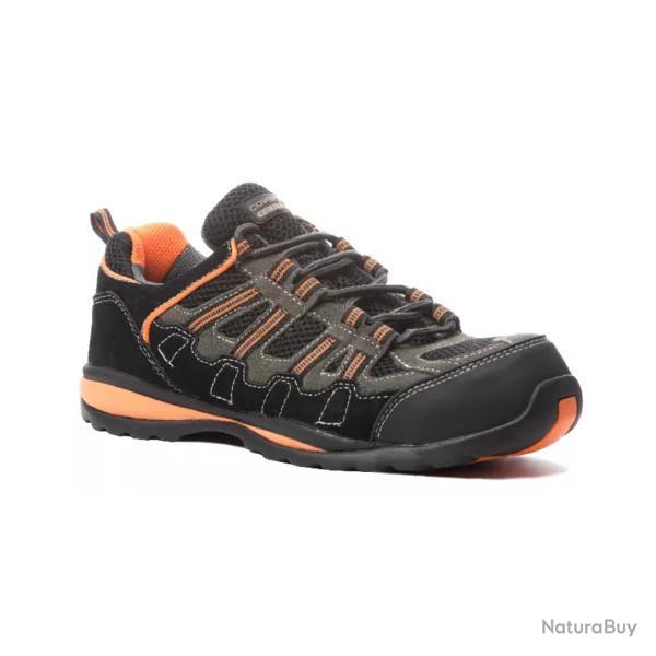 Chaussures de scurit Coverguard Helvite S1P noir orange cuir velours