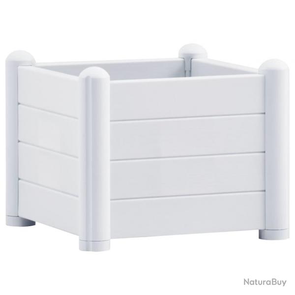 Jardinire lit surlev plantes fleurs jardin PP 43 x 43 cm blanc 02_0001225