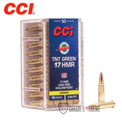 50 Munitions CCI TNT Green Cal 17Hmr 17Gr JHP