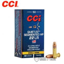 50 Munitions CCI Quiet-22 Cal 22Lr 40Gr Segmented Hp