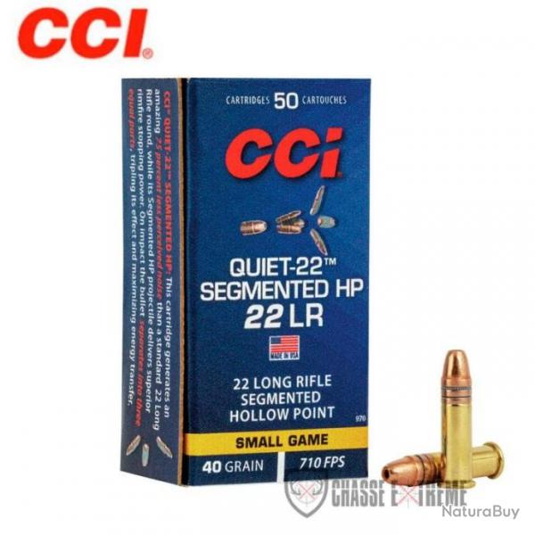 50 Munitions CCI Quiet-22 Cal 22Lr 40Gr Segmented Hp