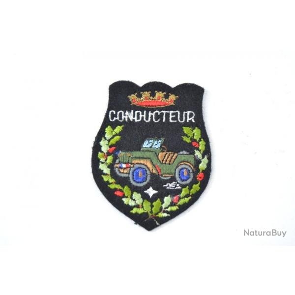 Insigne patch brod fantaisie Arme Franaise, annes 1950 - 1970. Conducteur jeep hotchkiss willys