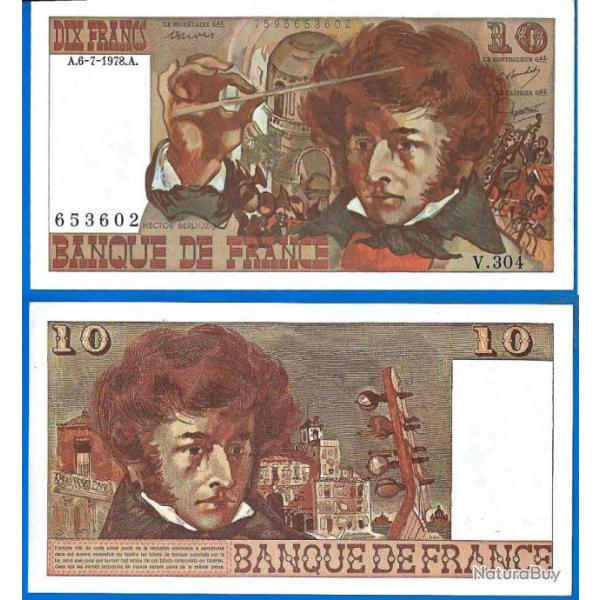 France 10 Francs 1978 6 juillet Hector Berlioz Billet Franc Frs Frc Frcs