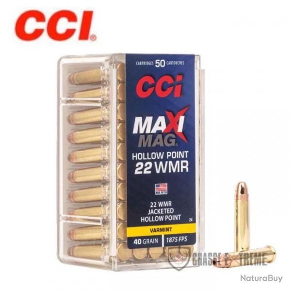 50 Munitions CCI Maxi Mag Cal 22 Wmr 40Gr JHP