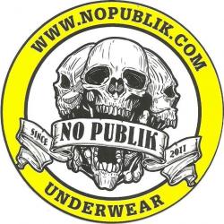 STICKER AUTOCOLLANT NO PUBLIK UNDERWEAR TÊTE de MORT SQUELETTE