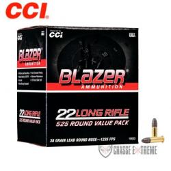 Boite de 525 Munitions CCI Blazer Cal 22 Lr 38Gr RN