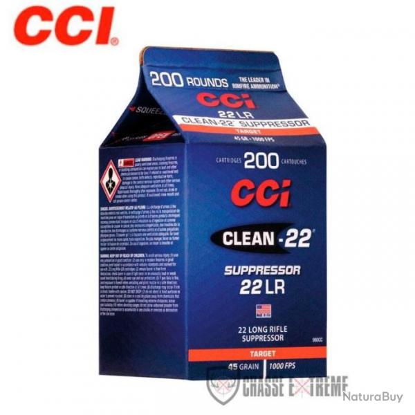 200 Munitions CCI Clean-22 Cal 22 Lr 45Gr RN