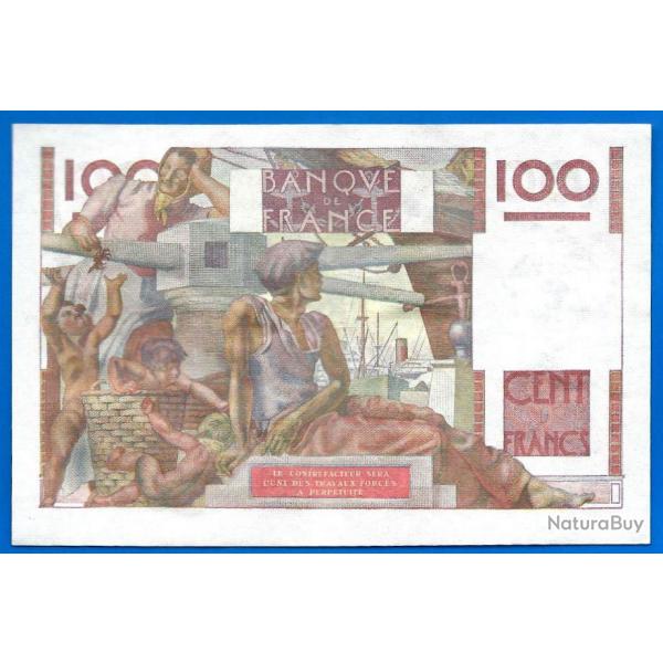 France 100 Francs 1952 Serie L Jeune Paysan Billet Frc Frs Frcs Europe