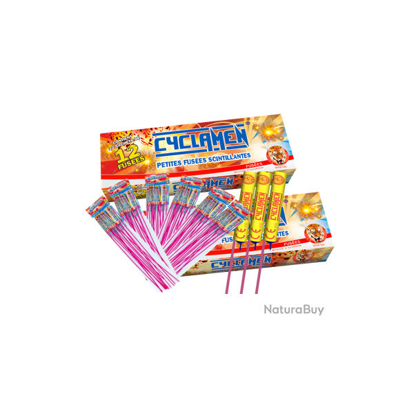 2X Bote de 12 paquets de 12X fuses 1 coup "Cyclamen" - Artifice