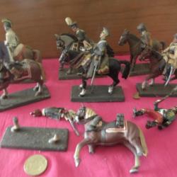 7 vintage chevaliers à cheval DEA by cassandra en plomb