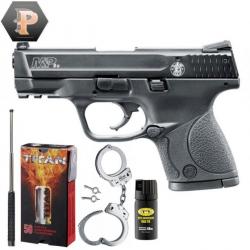 Pistolet Smith et Wesson M&P9C cal.9 MM PAK black + mun + aérosol + matraque + menotte