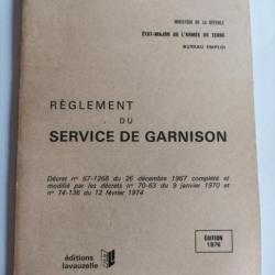 Notice réglementaire militaire service de garnison