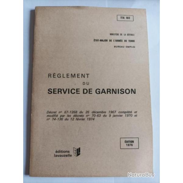 Notice rglementaire militaire service de garnison