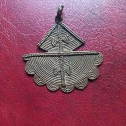 Ancien pendentif en bronze Akan, baoulé