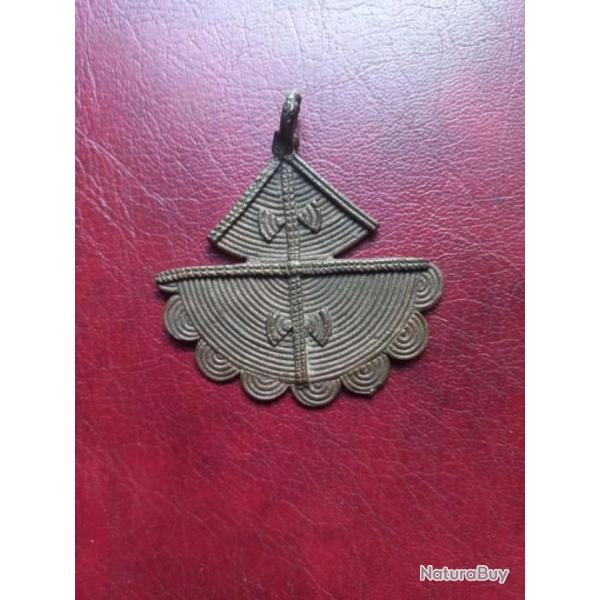 Ancien pendentif en bronze Akan, baoul