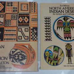 lot de livres north american indian designs et indian design & decoration