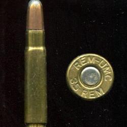 .35 Remington - fabrication REM-UMC - balle cuivre pointe plomb