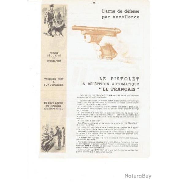 documentation + clat pistolet LE FRANCAIS (envoi par mail) - VENDU PAR JEPERCUTE (m1516)