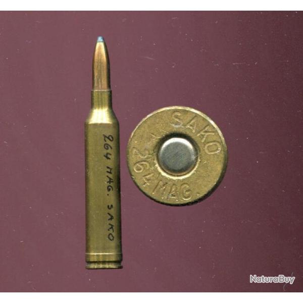 .264 Winchester Magnum - marquage : SAKO 264 MAG  - balle cuivre pointe plomb