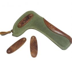 Housse culasse carabine - Tissu et cuir haute qualité - Vert - Livraison GRATUITE