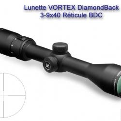 Lunette VORTEX DiamondBack 3-9x40 - Réticule Dead-Hold BDC