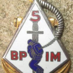 5° Bataillon Para. d'Infanterie de Marine, guilloché, 2 pastilles lisses
