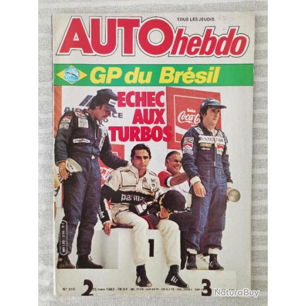 Auto Hebdo GP du Brsil Echec aux Turbos numro 310 1982